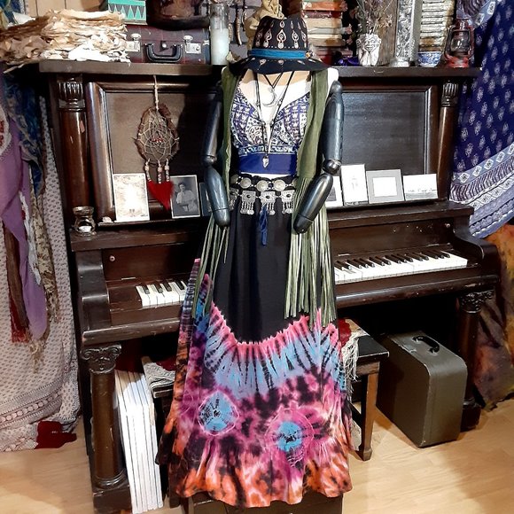 Gypsy Rose Festival Boho Hippie Halter Top - Picture 7 of 16